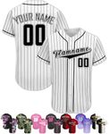 FwSYouMAI Custom Baseball Jersey Personalized Printed Teamname Number Customized Shirts Sport Uniform for Men,Women,Youth