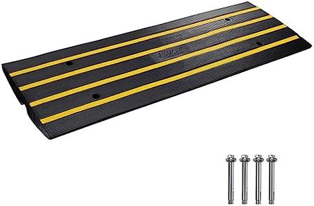 VEVOR Rubber Driveway Curb Ramp 1 Pack, Heavy Duty 33069lbs Capacity Car Ramp, 2.6 Inch High Cable Cover Curbside Bridge Ramp for Loading Dock Garage Sidewalk