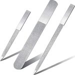 3 Pieces Diamond Nail File Set Stainless Steel Double Side Nail File Metal Sapphire Buffer File Manicure Files Natural Nail Emery Boards for Salon Home and Travel Women Men