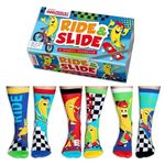 United Oddsocks -Ride & Slide - Box 6 Odd socks For Boys UK 12-5.5 EUR 30.5-38.5 US 13.5-8