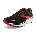 Brooks Men's Ghost 14 Running Shoe, Black/Red/White, 7 UK7 UK Narrow