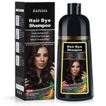 Dark Brown Hair Dye Shampoo, Hair Color Shampoo 3 in 1, Semi-Permanent Gray Hair Coverage for Woman & Man, Mild Formula, Lasts 30 Days (500ml)