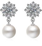 Shining Diva Fashion Latest Stylish Pearl Earrings for Women & Girls (White) (10717er)