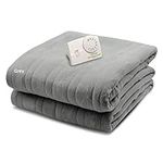 Biddeford Blankets Comfort Knit Electric Heated Blanket with Analog Controller Twin (Grey)