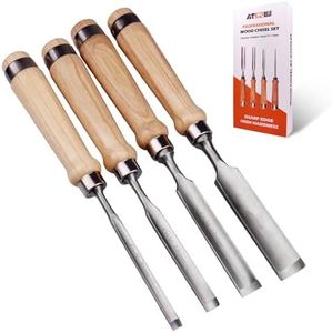 ATOPLEE 4PCS Wood Chisel Set,Curved Inner Bevel Woodworking Chisel Chrome Vanadium Steel,8mm,12mm,18mm,25mm for DIY,Carpenter Craftsman,Beginners Hobbyists