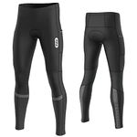 FDX Men’s Cycling Tights - 3D Anti-Bac Padded, Winter Thermal Long Cycle Pants - Breathable, Quick Dry Outdoor Bike Riding All Day Trousers - Cold Wear High-Elasticity Bicycle Leggings (Black-L)