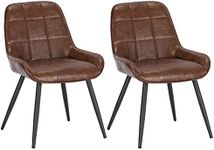 WOLTU Set of 2 Dining Chairs, Relaxing Chairs Faux leather, Chairs for Bedroom, Living Room, Dining Room and Kitchen, Ergonomic Chairs with Backrest, Brown, BH332br-2