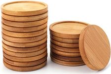 Lawei 20 Pack Bamboo Plant Saucers 
