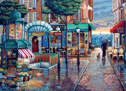 Cobble Hill 1000 Piece Puzzle - Rainy Day Stroll - Sample Poster Included