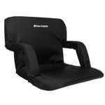 Home-Complete Stadium Seat Chair Wide Bleacher Cushion with Padded Back Support, Armrests, 6 Reclining Positions and Portable Carry Straps (Black), Foam, 1 Pack