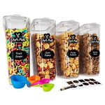 Cereal Containers Storage Set Large (4L,135.2 Oz - Fits Standard Cereal Box), Airtight Food Storage Containers for Kitchen & Pantry Organization, Cereal Storage Containers, BPA Free Dispenser Keepers