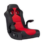 X-Rocker 5172801 Ace Bayou Vibe Sound Chair with Arms, Black/Red