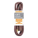 Sunlite 04115-SU EX12/BR 12 Foot Household Extension Cord, 2 Prong, 16/2 Gauge 13 Amp, Brown 12'