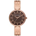 Armani Exchange Stainless Steel Analog Brown Dial Women Watch-Ax5384, Rose Gold Band