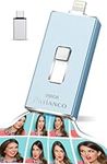 Apple MFi Certified Photo Stick for iPhone 256GB, USB Flash Drive for iPhone Thumb Drive, iPhone-Memory-Stick for iPad/iPhone/Computer Picture Keeper Portable Hard Drive-Blue