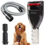 Portek Dog Hair Vacuum Attachment for Most Vacuums, Dog Shedding Brush Grooming Tool Kit with Long Extension Hose and Adapter (Universal)