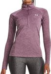 Under Armour Womens Tech Twist ½ Zip Long-Sleeve Pullover, (500) Misty Purple/Fresh Orchid/Metallic Silver, Small