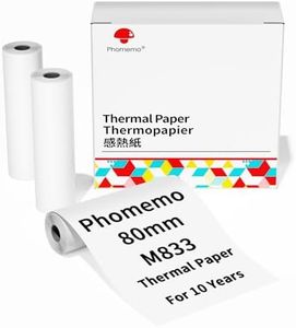 Phomemo Thermal Paper，3" Thermal Paper for M832 M833 M836 M835 M834 Thermal Printer, Documents, Notes, 80mm x 6.5m