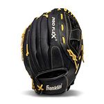 Franklin Sports Pro Flex Hybrid Series Baseball Fielding Glove, Right Hand Throw, 12.5-Inch, Black/Camel