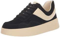 Vince Women's Warren Court Lace Up Sneaker, Black Suede, 7.5 UK