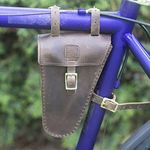 Cadre Vélo Sac en cuir véritable en Marron