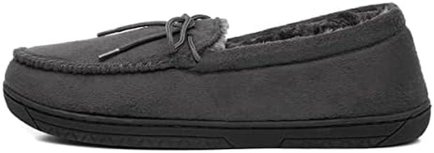 The Slipper Company Mens Moccasin Grey Slipper - Size 8 UK - Grey