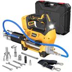 Ecarke Cordless Grease Gun, Compatible with DeWalt 20V Battery (Bare Tool), 3‑Speed Adjustable Flow, 12,000 PSI Max, 39” Hose, Works with Bulk & Cartridge Grease, for Farm/Truck/Construction