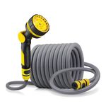 Byhargern Garden Hose 10m x 1/2",Heavy Duty Kink Resistant Hose Pipe with Soft Grip Handle and 10 Function Nozzle, Flexible Garden Hose Strength and Leak Proof Hose for Garden, Farm, Yard…