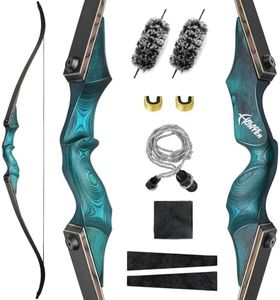 Black Hunter Takedown Recurve Bows for Adults Archery Bow Set Hunting Bow 60" 20-60 lbs Right Hand Wooden Riser with Arm Guard and Finger Guard for Outdoor Shooting Hunting Competition (25 lbs)