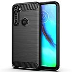 ConnectPoint [Bumper] Exculsive Zebra with Anti Dust Plugs Shockproof Slim Back Cover Case for Motorola One Fusion+ 6.5" - Black