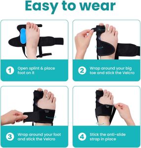Promifun Bunion Corrector Adjustable Splint Brace – Pain Relief Toe Support, Non-Slip Gel Pads, 1 Pair