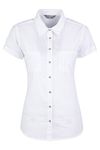 Mountain Warehouse Coconut Short Sleeve Womens Shirt - 100% Cotton Ladies Top, Lightweight, Breathable Blouse, Mesh Lined Tee - for Travelling & Daily Use White Women's Size 18