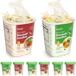 Caloless Konjac Shirataki Noodles, 6 Pack Low Calorie Konjac Pasta Noodles, Low Carb Chicken Cup Konjac Noodles Soup, Healthy Noodles Keto & Paleo Friendly, Gluten Free Vegan Noodles Instant Cup Noodles(Chicken/Beef)