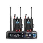 D Debra Audio PRO ER-102 UHF IEM Wireless in Ear Monitor System with Monitoring Type for Stage, Band, Recording Studio,Guitar, Live Performance (Single Channel, 2 Bodypack)