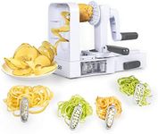 COMMERCIAL CHEF Mini Spiralizer Pasta Maker, Food Spiralizer Set with 4 Blades and Veggie Noodle Maker, Manual Vegetable Spiralizer for Squash, Zucchini, Potatoes, Carrots and More