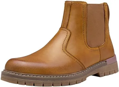 Jousen Mens Boots Leather Chelsea Boots Mens Casual Fashion Boots for Men (AMY8301 Brown 9.5)