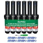 Rain Bird 5000 Series Rotor Sprinkler Heads bundle with Nozzles and Adjustment Tool (6 PACK)