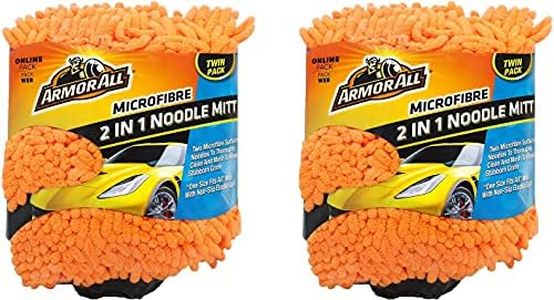 Armor All Car Cleaning Kit, Microfibre Noodle Car Wash Mitt, Set of 2