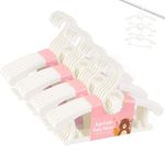 HGYZE Baby Hangers for Closet 20pcs, White Kids Clothes Hanger Plastic, 11-14" Adjustable Bulk Perchas for Newborn, Non-Slip Children Outfit Bear Hanger for Girl Boy Toddler Infant Nursery Clothing