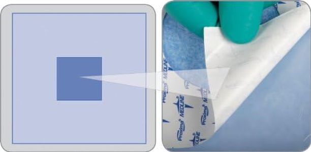 Medline DYNJSD1020 Invisishield Aperture Surgical Drape, Latex Free, 16" Width x 16" Length (Pack of 40)