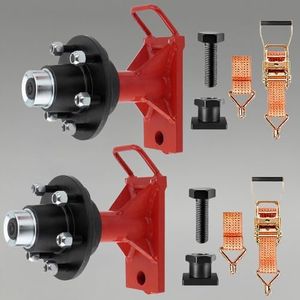 2 Pack Shipping Container 6-Lugs Wheels Kit - Heavy Duty Shipping Container Axles with Ratchet Straps for 20ft-40ft Containers Wheel, Shipping Container Accessories