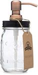 Jarmazing Products Mason Jar Soap Dispenser - Black lid with Copper Pump - with 16 Ounce Ball Mason Jar - Made from Rust Proof Stainless Steel