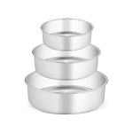 Firmer Cake Mould Set | Aluminium Pan| Round Shape Cake Baking Set for Microwave Oven | Baking Tray | Cake Tin | Silver | Set of 3