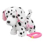 YH YUHUNG Walking and Barking Dalmatian Puppy Dog Stuffed Animated with Remote Control Leash,Head Nod,Walking,Barking,Tail Wagging,Electrnoic Pets Puppy Plush Toy for Kids,Boys and Girls Gift