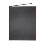 BookFactory Large Black Blank Book/Blank Notebook/Unruled Notebook - 96 Pages Blank Format 8 7/8" x 11 1/4" Black Imitation Leather Cover Smyth Sewn Hardbound (BLA-096-LBS-A-LKT00)