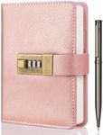 WEMATE A6 Journal with Lock - Vintage PU Leather Diary, Pen & Gift Box - Perfect for Men and Women - 4.3X 6.18in Rose Gold Keep Your Secrets Safe