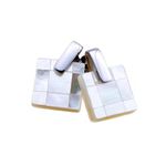 Sterling Silver Genuine Mother of Pearl Handmade Mosaic Pattern Earrings Studs for Women