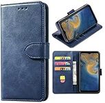 DMDMBATH ZTE Blade A7P Case ZTE Blade A7P Wallet Case Shockproof Flip Flap Foldable Magnetic Clasp Protective ZTE Blade A7P Cover Case with Cash Credit Card Slots for ZTE Blade A7P (Blue)