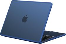 BlueSwan Compatible with MacBook Air 13 inch Case 2024-2022 M3 M2 A3113 A2681, Anti-Cracking and Anti-Fingerprint Hard Shell Case, Soft TPU Bumper PC for Air 13.6 inch Case,Frosted Midnight