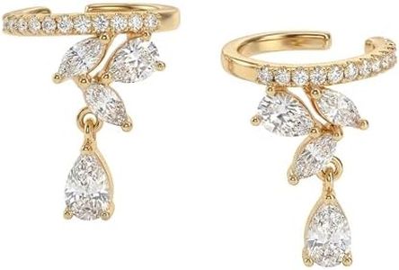 MEVECCO Gold Ear Cuffs 18K Gold Filled Ear Cuff Non Pierced Ears Cartilage Earrings Small Hoop Sleeper Simple Minimalist Delicate CZ Ear Cuffs Clip On Cartilage Fake Earrings for Women